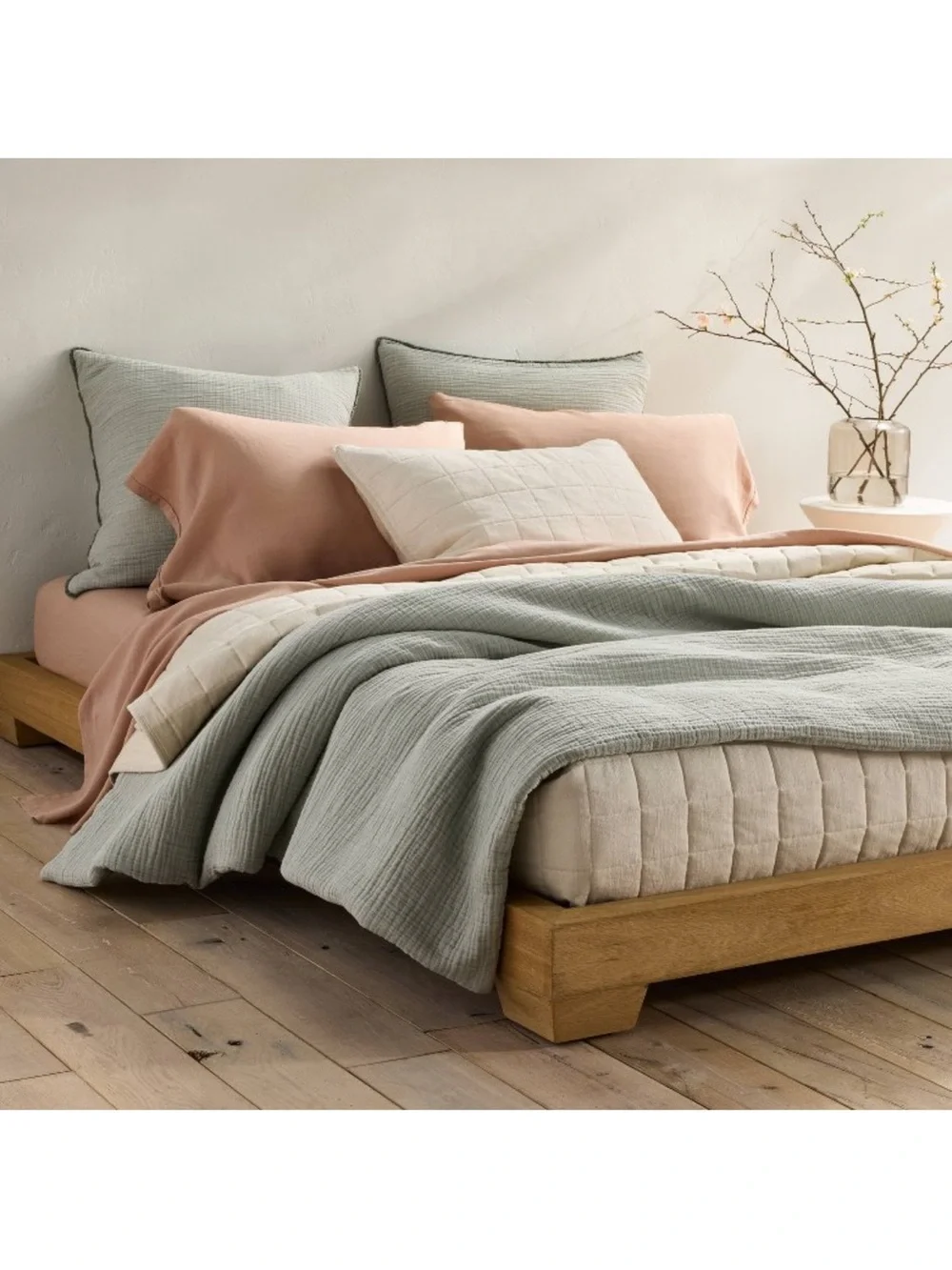 Casaluna Set of 2 Heavyweight Linen Blend 20” x 26” Natural Pillow Shams